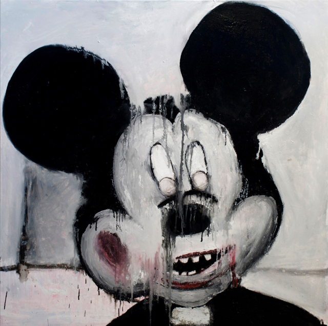 Zombie Mouse (oil and enamel on canvas, 140cm x 140cm) N/A