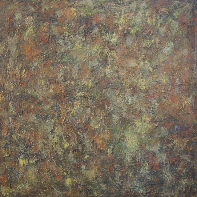 The Meadow Was Here (oil and sand on canvas, 120cm x 120cm) <br>  Private Collection