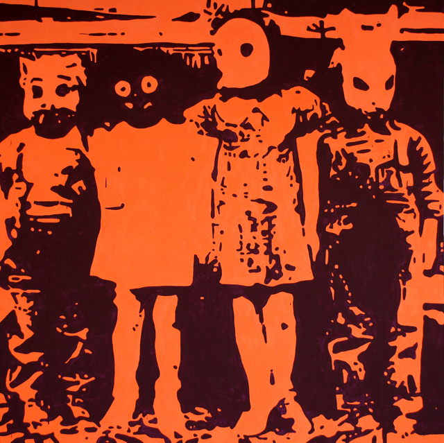 Gang <br> (acrylic on canvas, 160cm x 160cm) <br> Private Collection