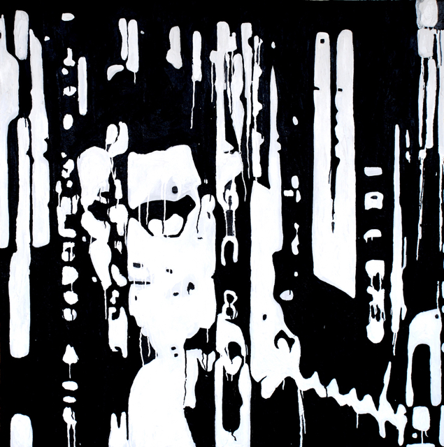 Telephone Thing <br> (acrylic, enamel and <br> oil on canvas, <br> 150cm x 150cm)