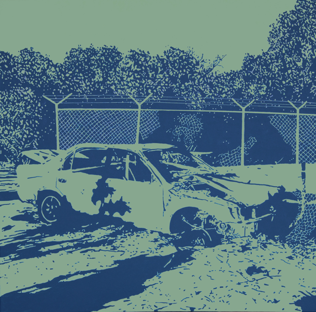 Bad Parking <br> (acrylic on canvas, <br> 76cm x 76cm) <br> Private Collection